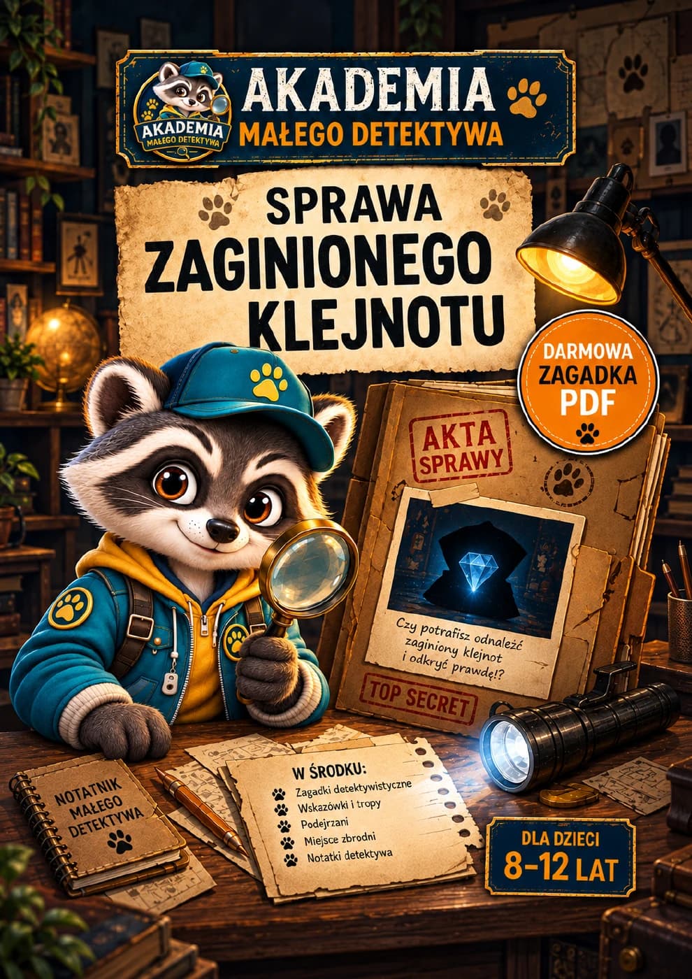 Okładka darmowej zagadki: Sprawa Zaginionego Klejnotu
